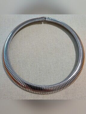 Ellen Kiam Silver Omega Collar Choker Necklace 18"